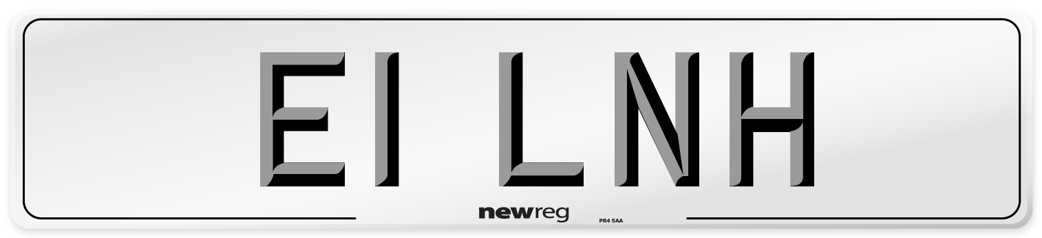 E1 LNH Number Plate from New Reg